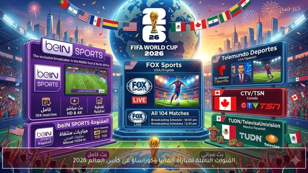 القنوات الناقلة لمباراة ألمانيا وكوراساو في كأس العالم 2026