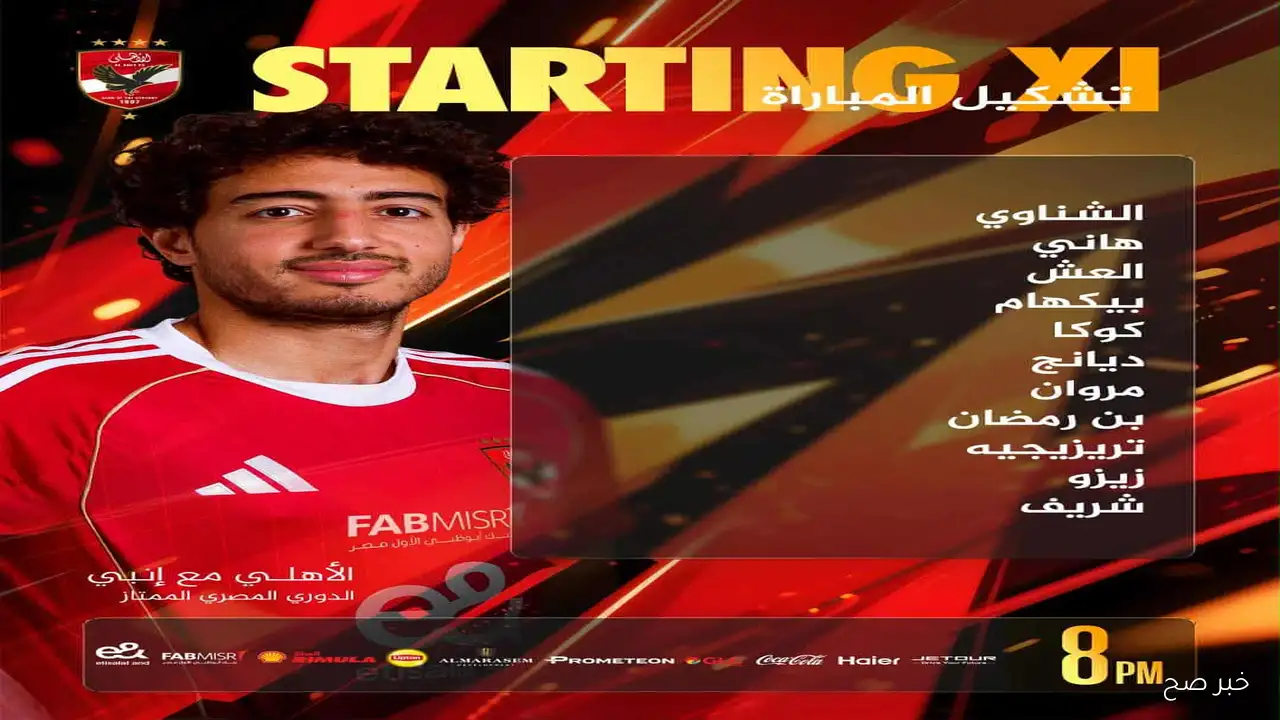 عاجل.. تشكيل الأهلي اليوم أمام انبي في الجولة السادسة من الدورى المصري الممتاز