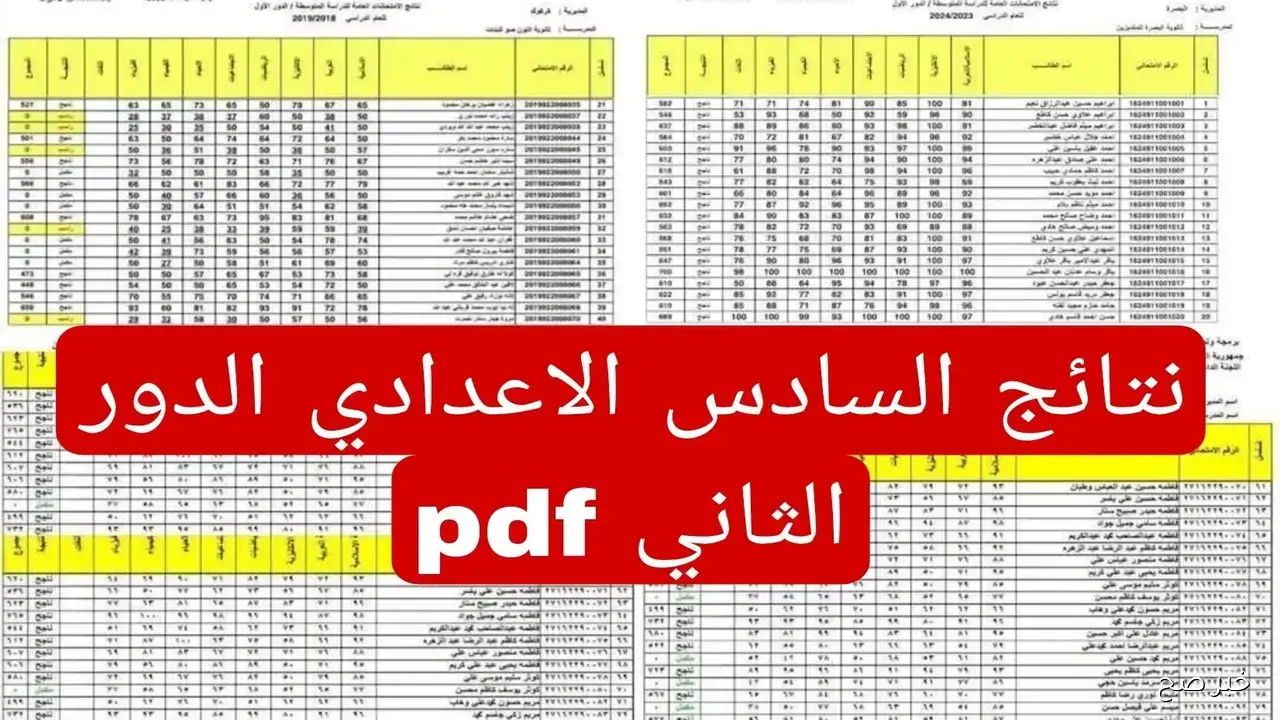 استظهار نتائج السادس الاعدادي 2025 الدور الثاني عبر نتائجنا PDF داخل العراق