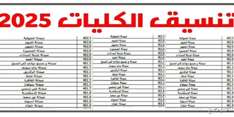 هنا تنسيق المرحلة الثالثة 2025.. خطوات الاستعلام عن النتيجة من موقع tansik.digital.gov.eg ومؤشرات القبول في الكليات