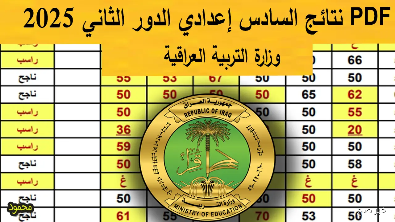 PDF نتائج السادس اعدادي الدور الثاني 2025 قريبًا نتيجة سادس علمي وأدبي “نتائجنا” وزارة التربية