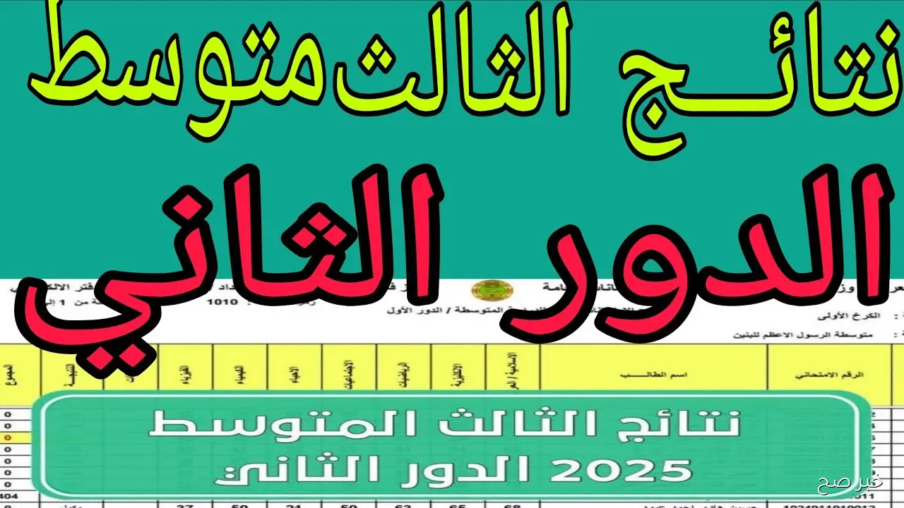 pdF رابط موقع نتائج الثالث متوسط الدور الثاني 2025 results.mlazemna الإستلام بالمحافظة قريبًا