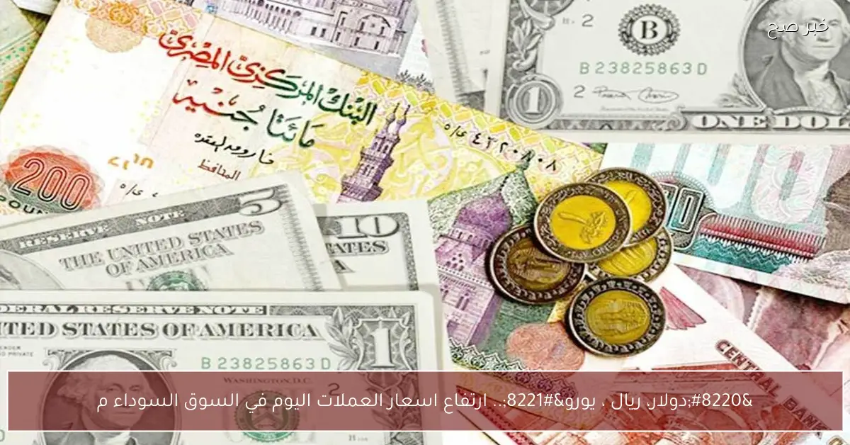 “دولار، ريال ، يورو”.. ارتفاع اسعار العملات اليوم في السوق السوداء مقابل الجنية المصري