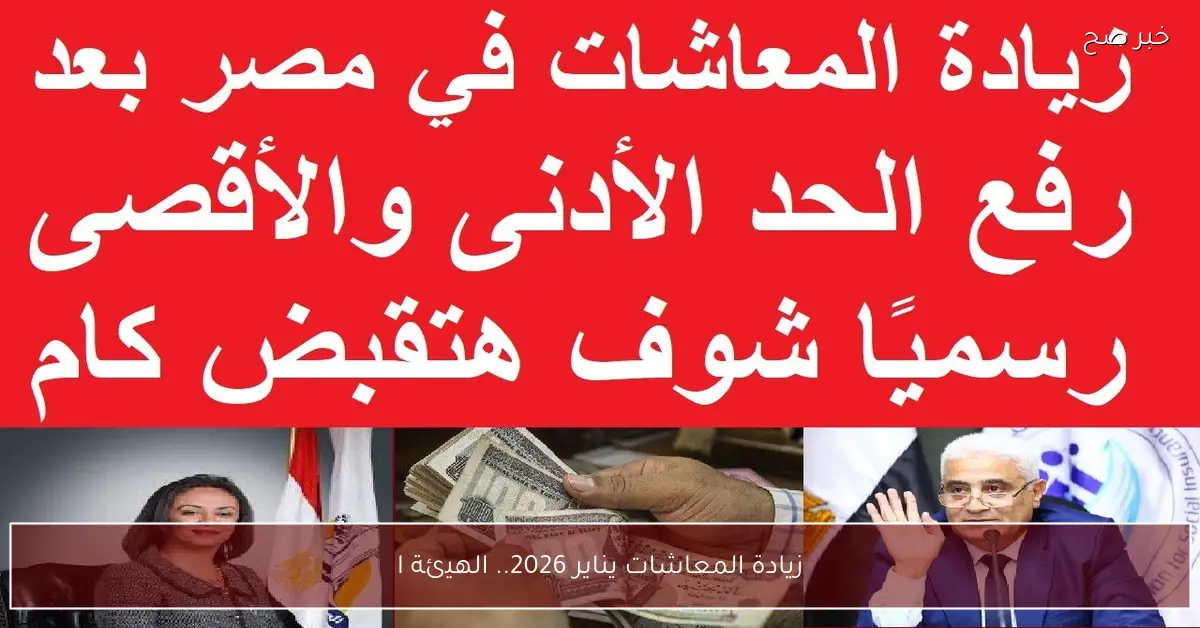 زيادة المعاشات يناير 2026.. الهيئة القومية للتأمينات تُحدد الفئات المستفيدة من القرار الذي سيُطبق رسمياً