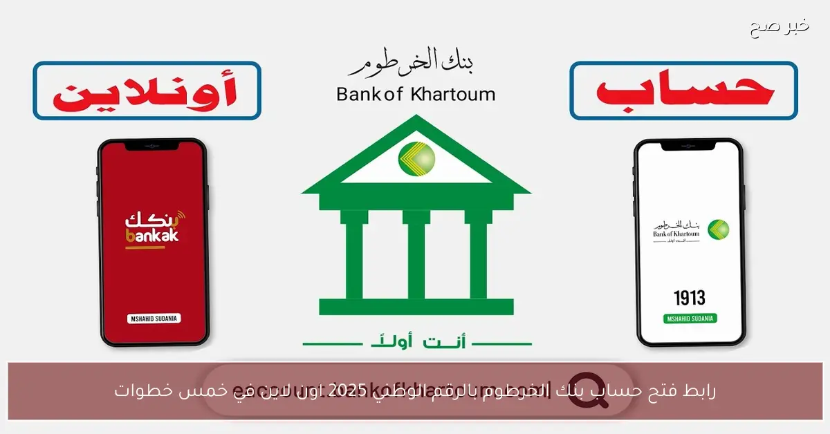 رابط فتح حساب بنك الخرطوم بالرقم الوطني 2025 اون لاين في خمس خطوات