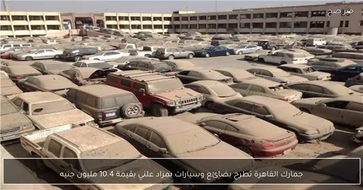 جمارك القاهرة تطرح بضائع وسيارات بمزاد علني بقيمة 10.4 مليون جنيه