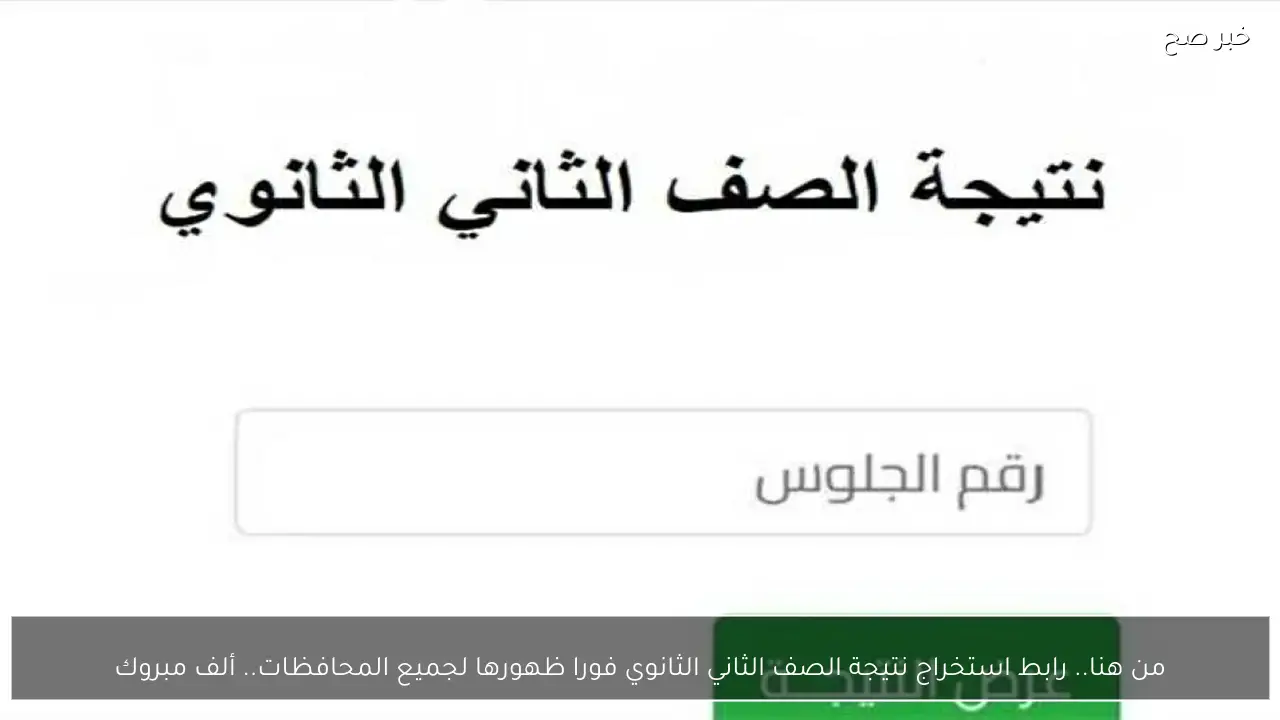 من هنا.. رابط استخراج نتيجة الصف الثاني الثانوي فورا ظهورها لجميع المحافظات بالرقم القومي.. ألف مبروك