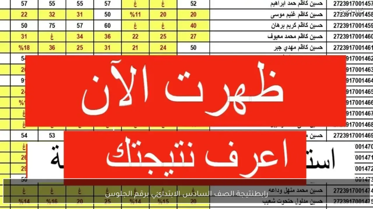 رابط استخراج نتيجة الصف السادس الابتدائي برقم الجلوس 2026 الترم الاول جميع المحافظات