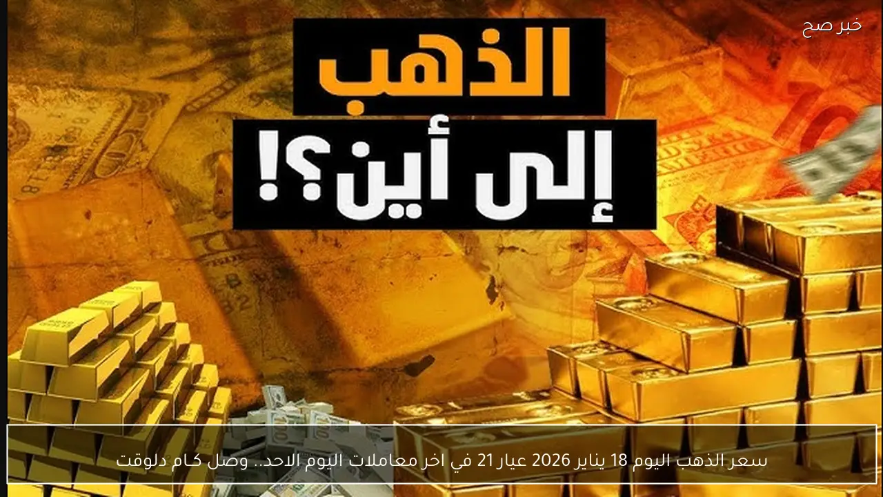 سعر الذهب اليوم 18 يناير 2026 عيار 21 في اخر معاملات اليوم الاحد.. وصل كــام دلوقت