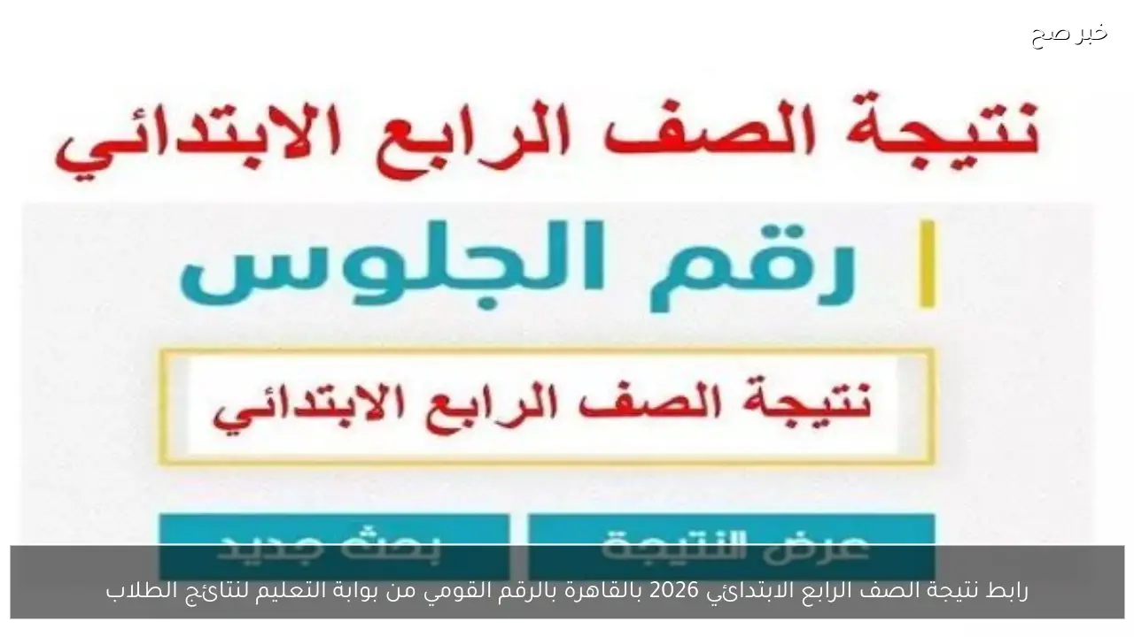 رابط نتيجة الصف الرابع الابتدائي 2026 بالقاهرة بالرقم القومي من بوابة التعليم لنتائج الطلاب