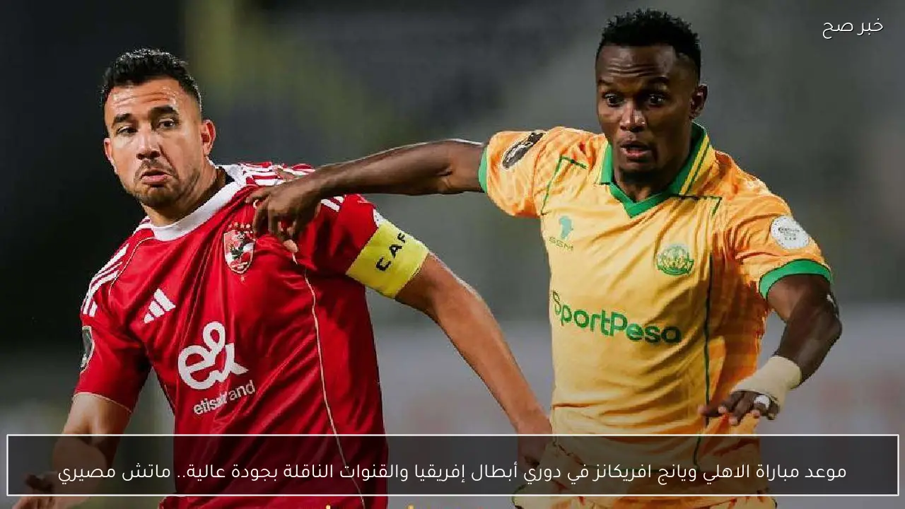 موعد مباراة الاهلي ويانج افريكانز في دوري أبطال إفريقيا والقنوات الناقلة بجودة عالية.. ماتش مصيري