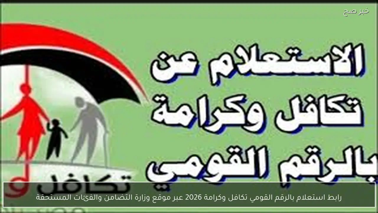 moss.gov.eg رابط استعلام بالرقم القومي تكافل وكرامة 2026 عبر موقع وزارة التضامن والفئات المستحقة