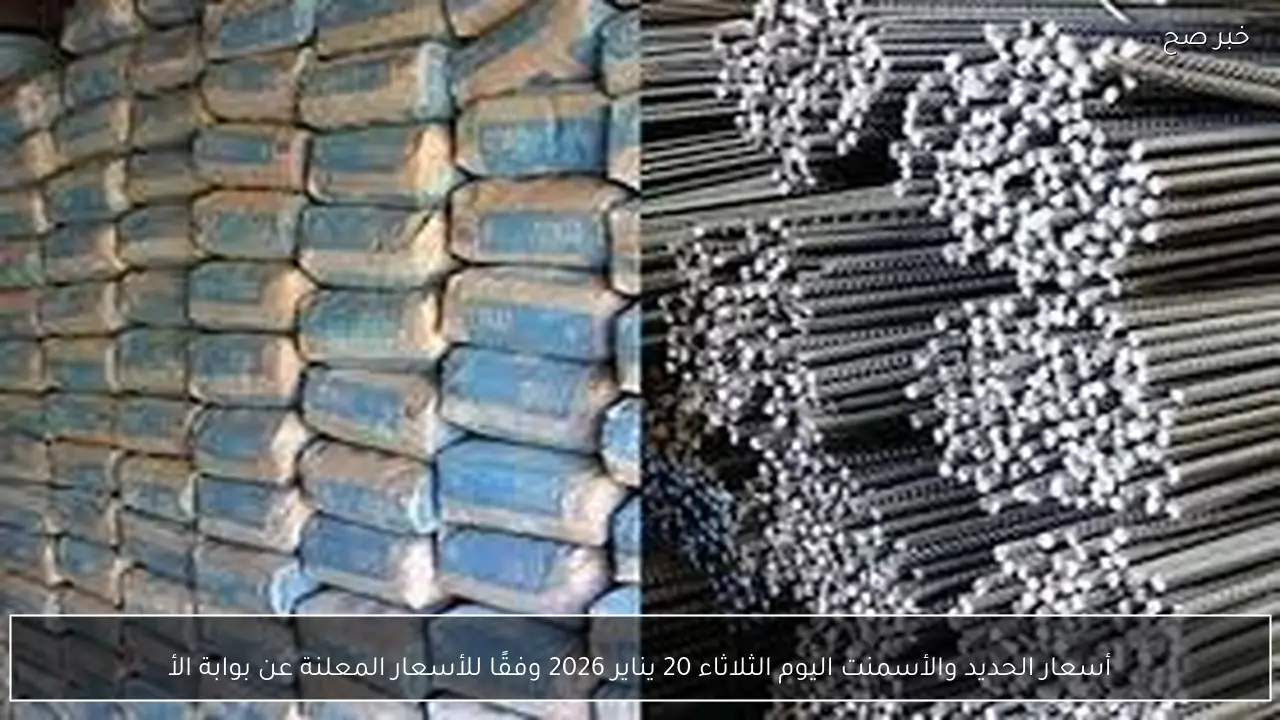 أسعار الحديد والأسمنت اليوم الثلاثاء 20 يناير 2026 وفقًا للأسعار المعلنة عن بوابة الأسعار المحلية