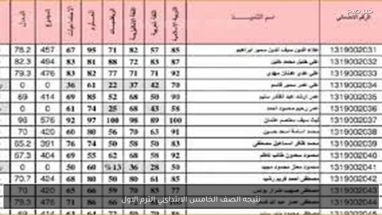 بضغطة زر.. استعلام نتيجه الصف الخامس الابتدائي الترم الاول 2026 برقم الجلوس والاسم عبر بوابة التعليم الاساسي