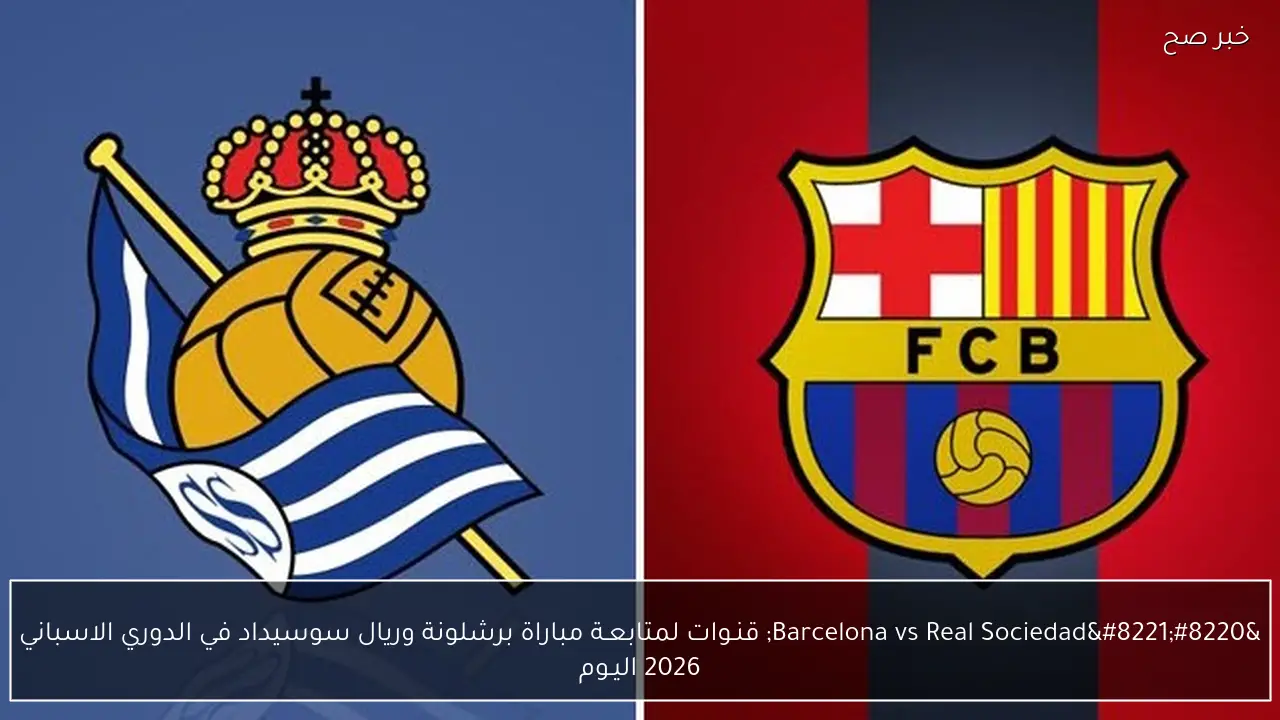 “Barcelona vs Real Sociedad” قنـوات لمتابعـة مباراة برشلونة وريال سوسيداد في الدوري الاسباني 2026 اليـوم