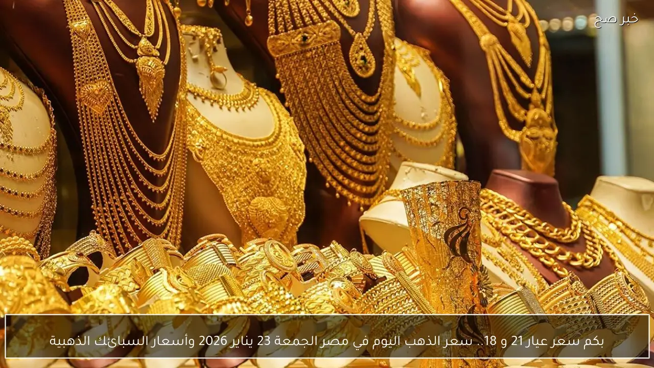 بكم سعر عيار 21 و 18.. سعر الذهب اليوم في مصر الجمعة 23 يناير 2026 وأسعار السبائك الذهبية