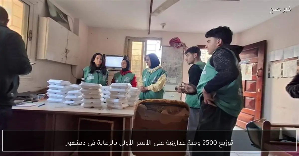 توزيع 2500 وجبة غذائية على الأسر الأولى بالرعاية في دمنهور