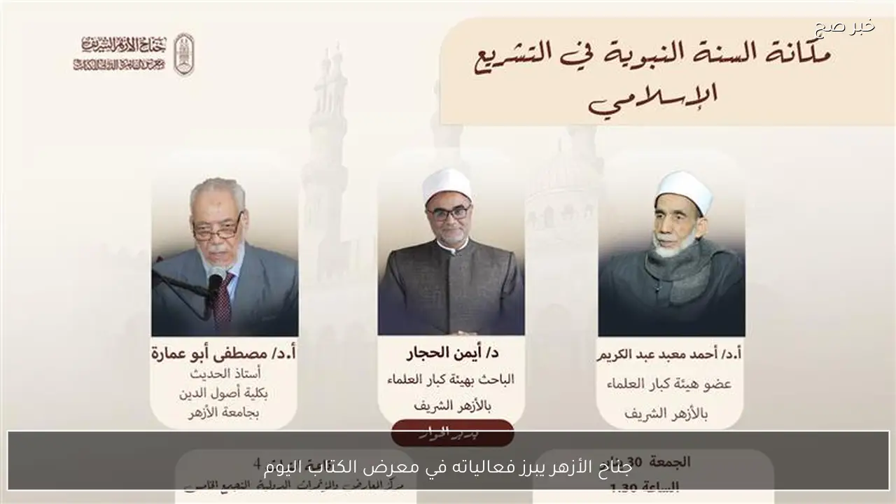 جناح الأزهر يبرز فعالياته في معرض الكتاب اليوم