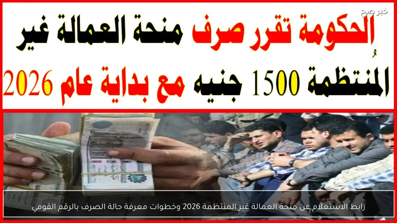 رابط الاستعلام عن منحة العمالة غير المنتظمة 2026 وخطوات معرفة حالة الصرف بالرقم القومي