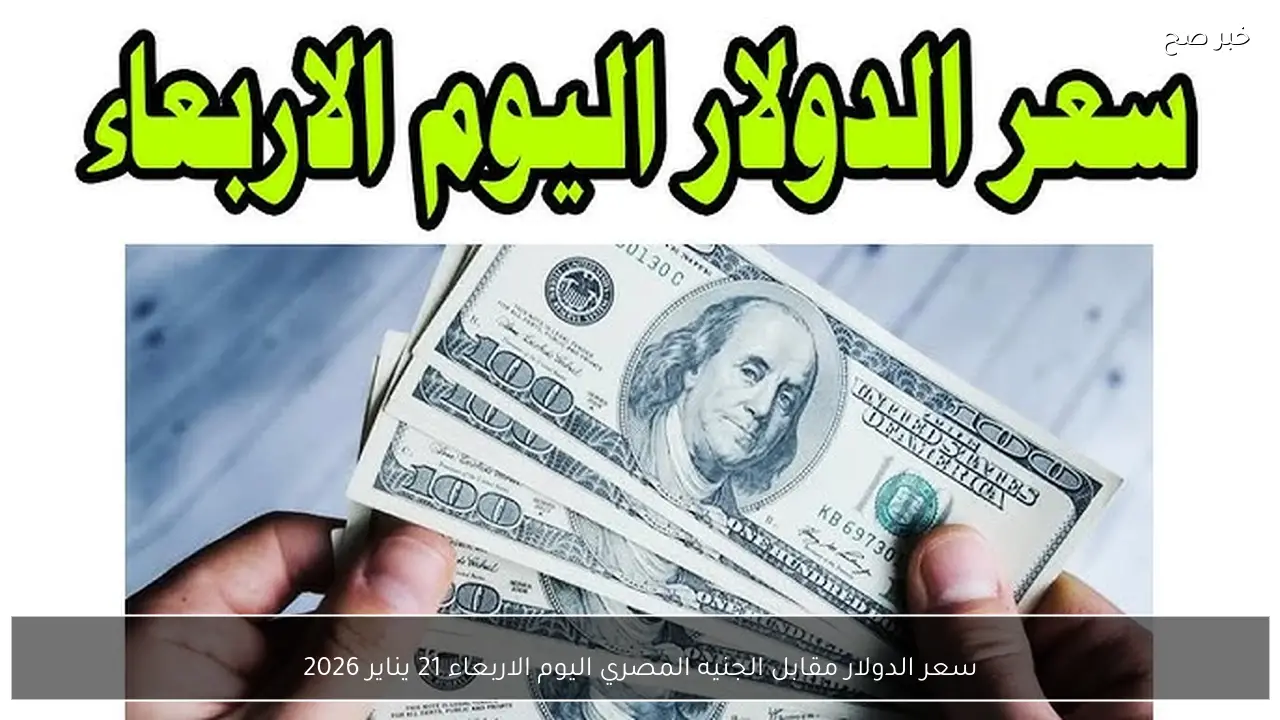 سعر الدولار مقابل الجنيه المصري اليوم الاربعاء 21 يناير 2026 في البنوك والسوق السوداء