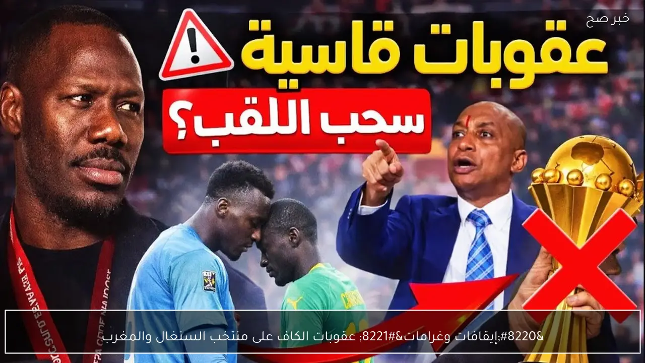 “إيقافات وغرامات” عقوبات الكاف على منتخب السنغال والمغرب