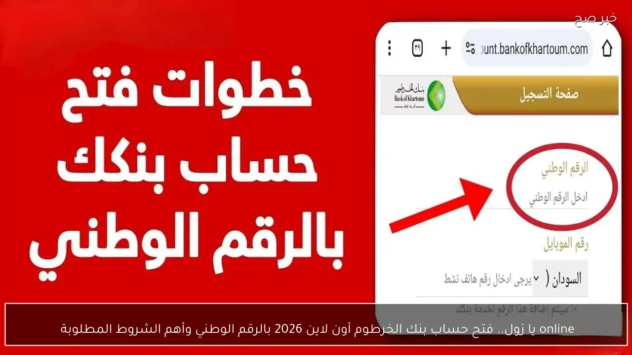 online يا زول.. فتح حساب بنك الخرطوم أون لاين 2026 بالرقم الوطني وأهم الشروط المطلوبة 