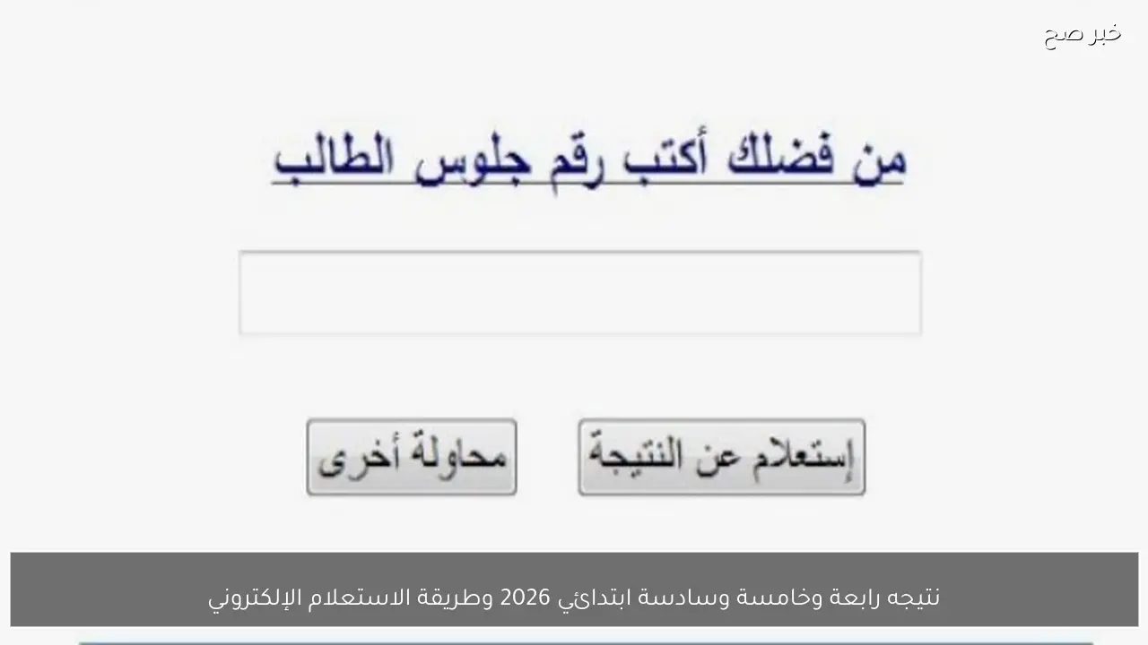 نتيجه رابعة وخامسة وسادسة ابتدائي 2026 وطريقة الاستعلام الإلكتروني