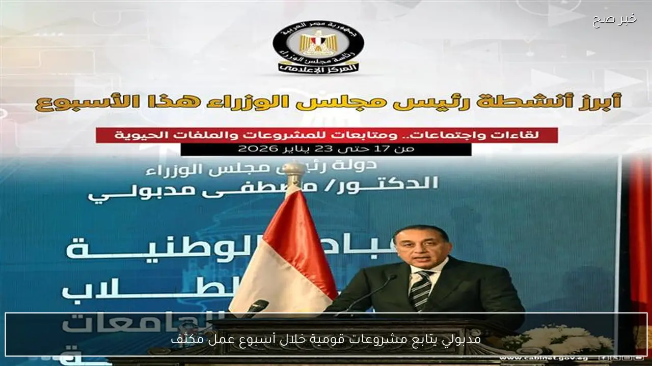 مدبولي يتابع مشروعات قومية خلال أسبوع عمل مكثف