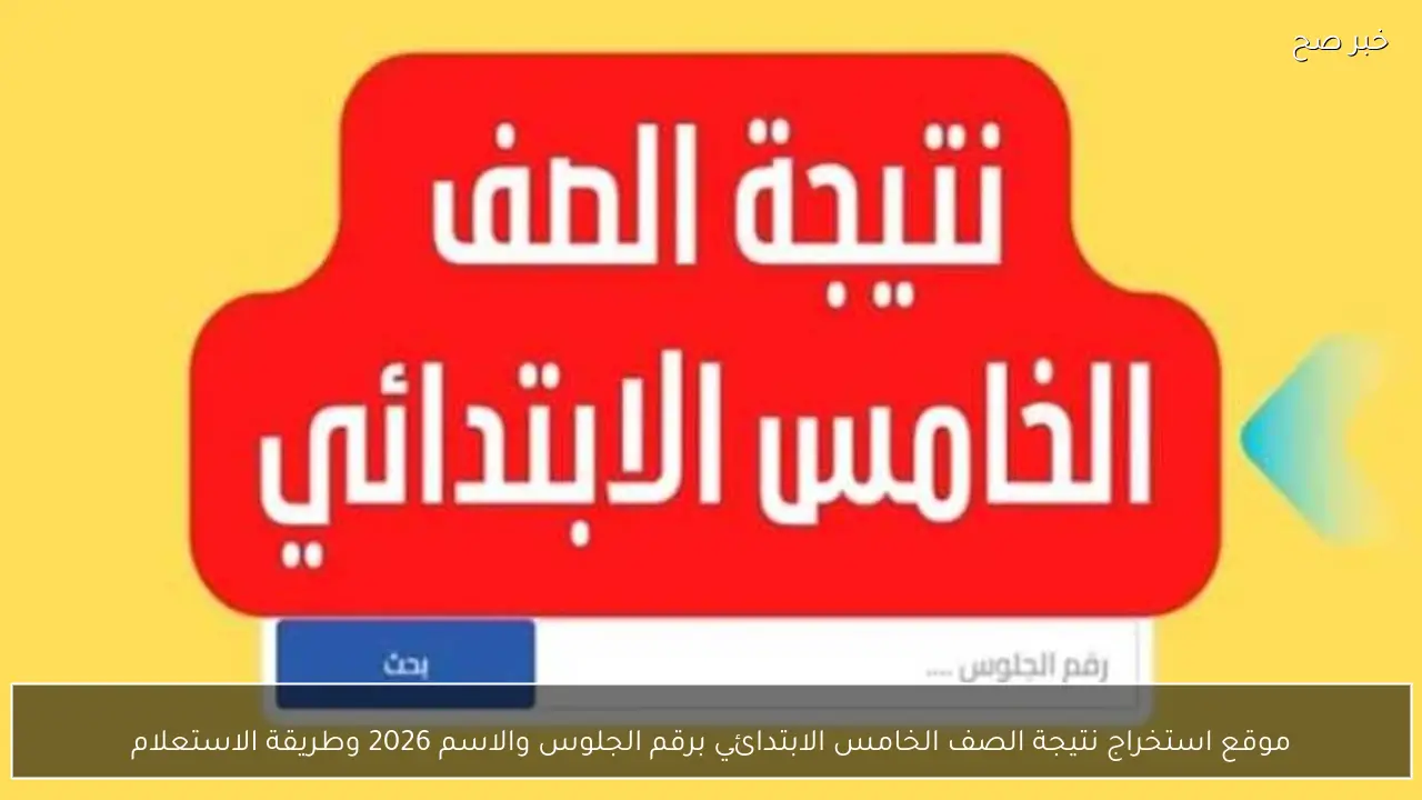 موقع استخراج نتيجة الصف الخامس الابتدائي برقم الجلوس والاسم 2026 وطريقة الاستعلام