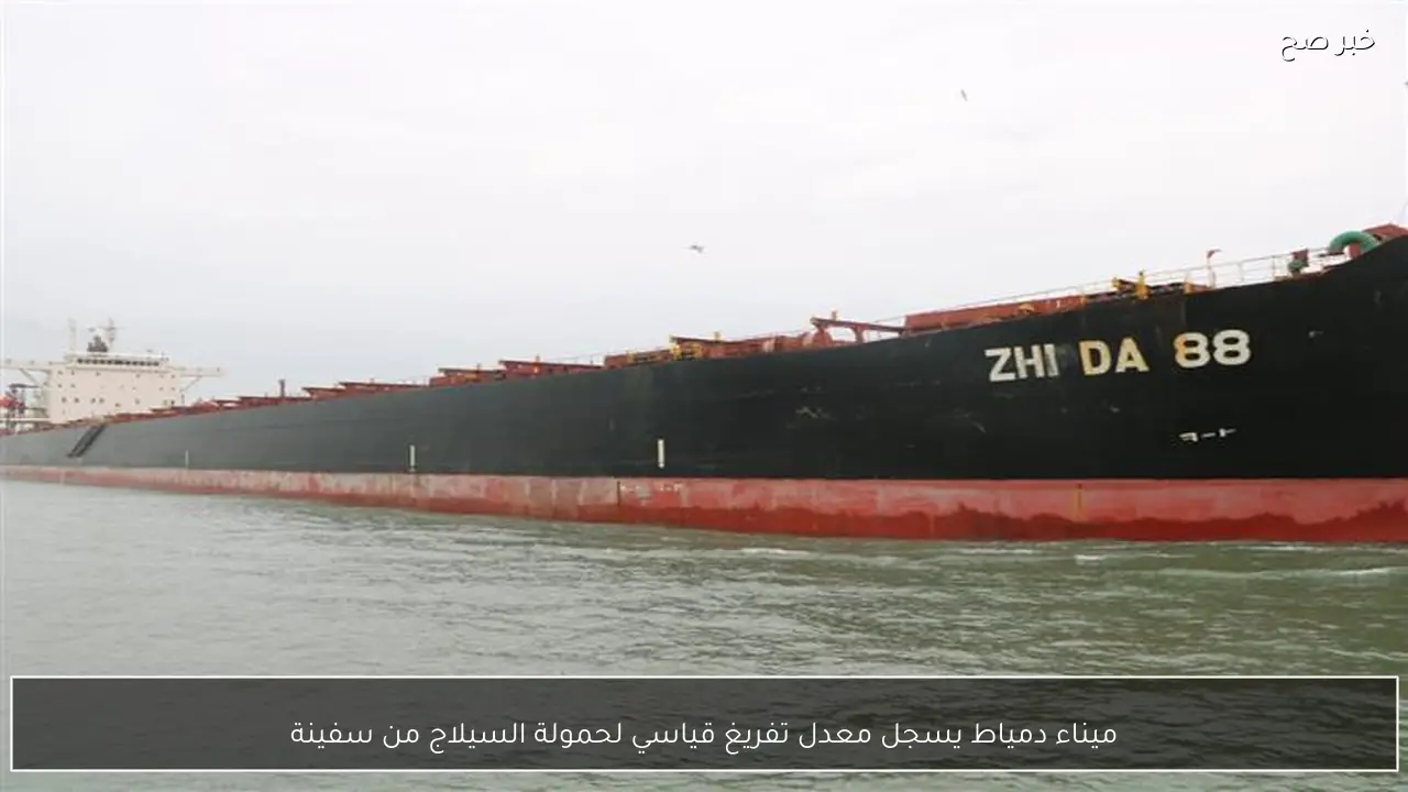 ميناء دمياط يسجل معدل تفريغ قياسي لحمولة السيلاج من سفينة