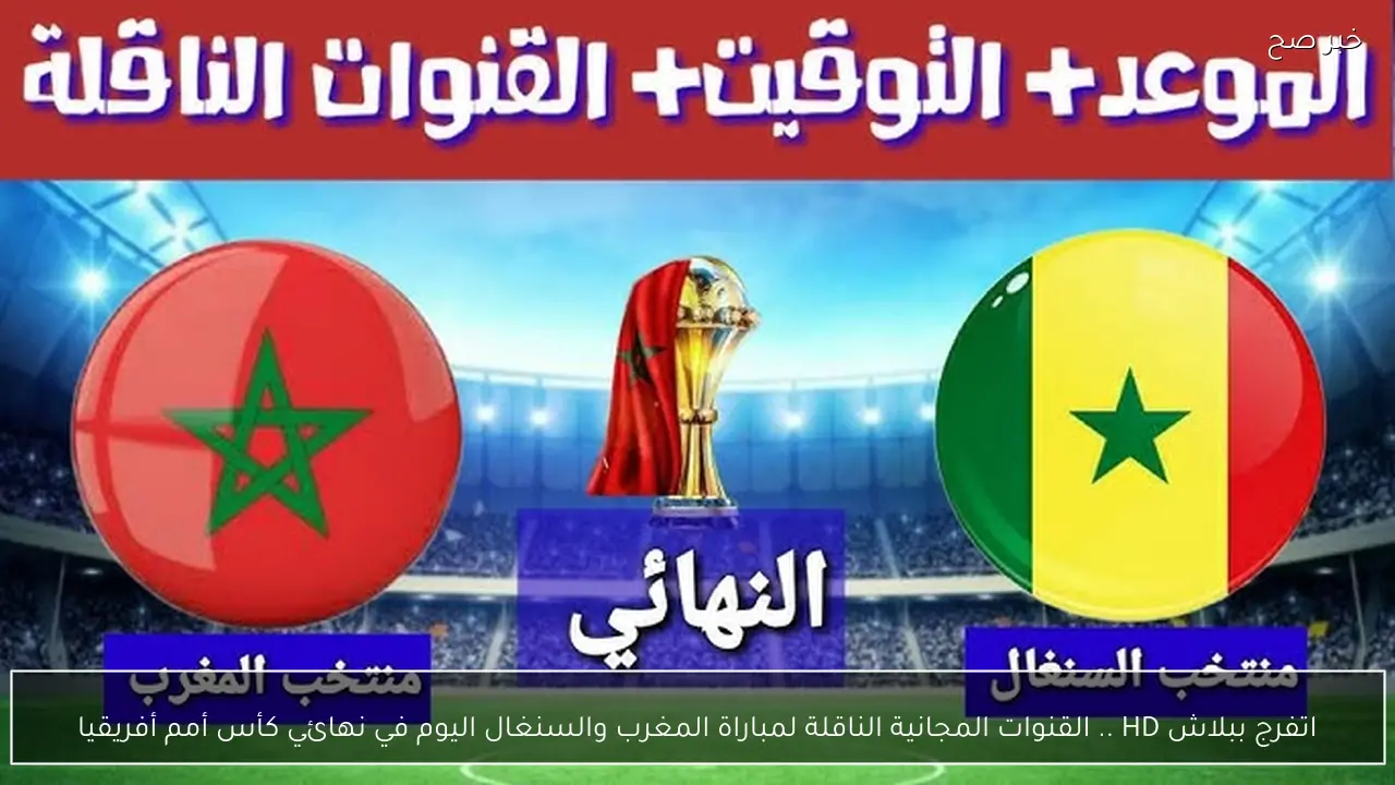اتفرج ببلاش HD .. القنوات المجانية الناقلة لمباراة المغرب والسنغال اليوم في نهائي كأس أمم أفريقيا