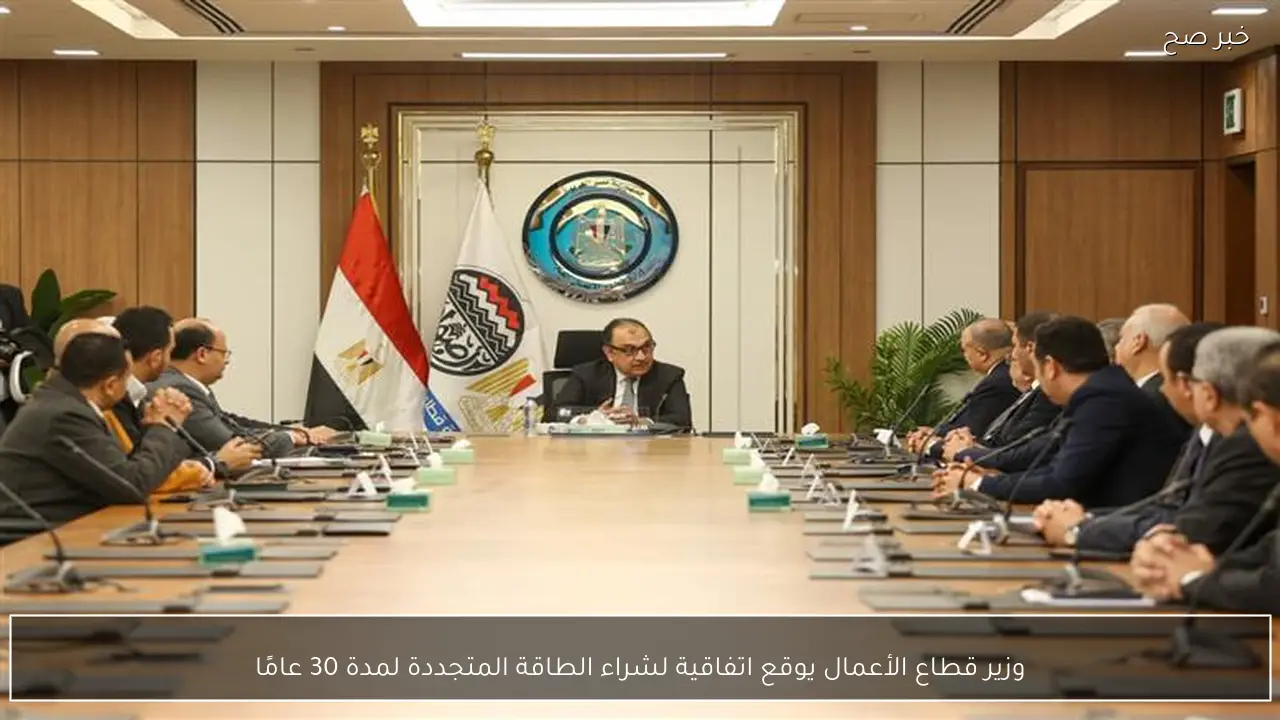 وزير قطاع الأعمال يوقع اتفاقية لشراء الطاقة المتجددة لمدة 30 عامًا