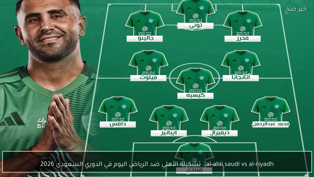 al-ahli saudi vs al-riyadh.. تشكيلة الأهلي ضد الرياض اليوم في الدوري السعودي 2026