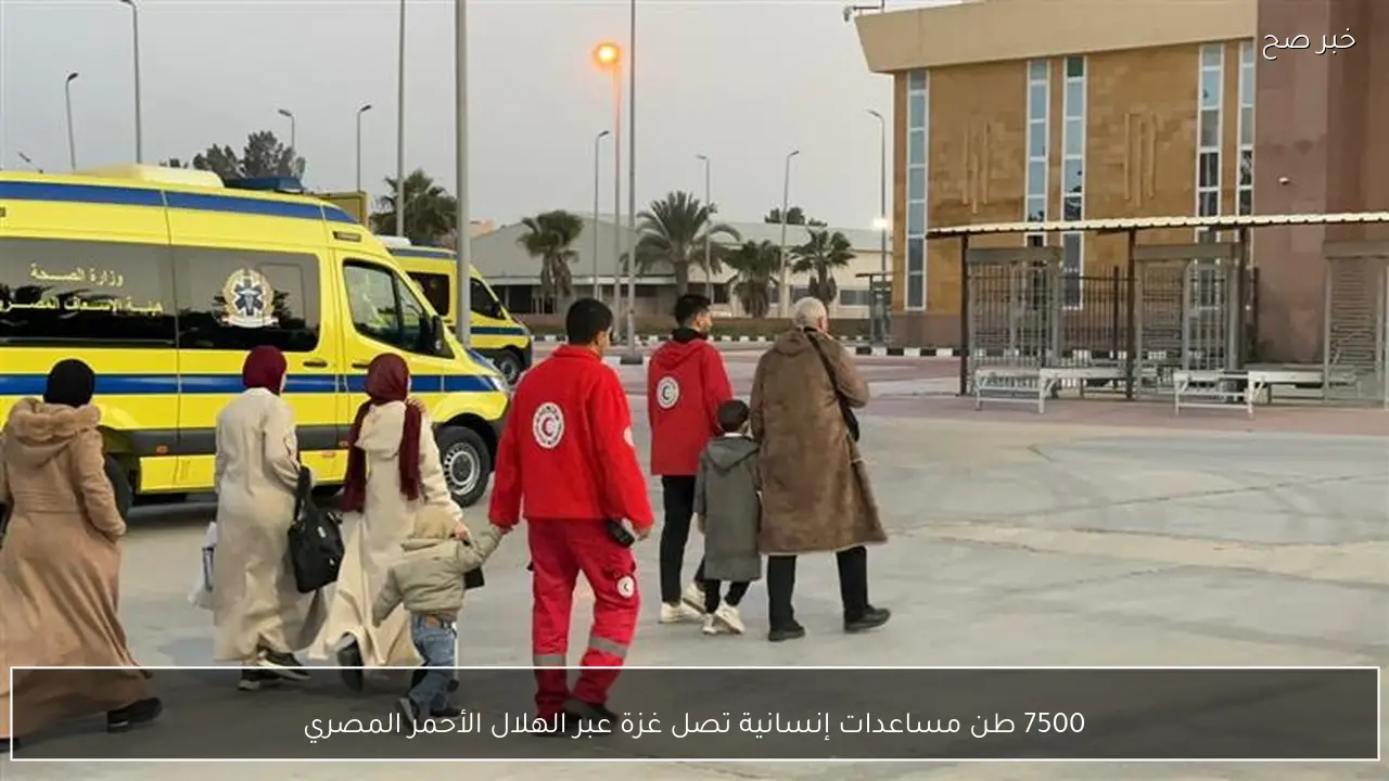 7500 طن مساعدات إنسانية تصل غزة عبر الهلال الأحمر المصري