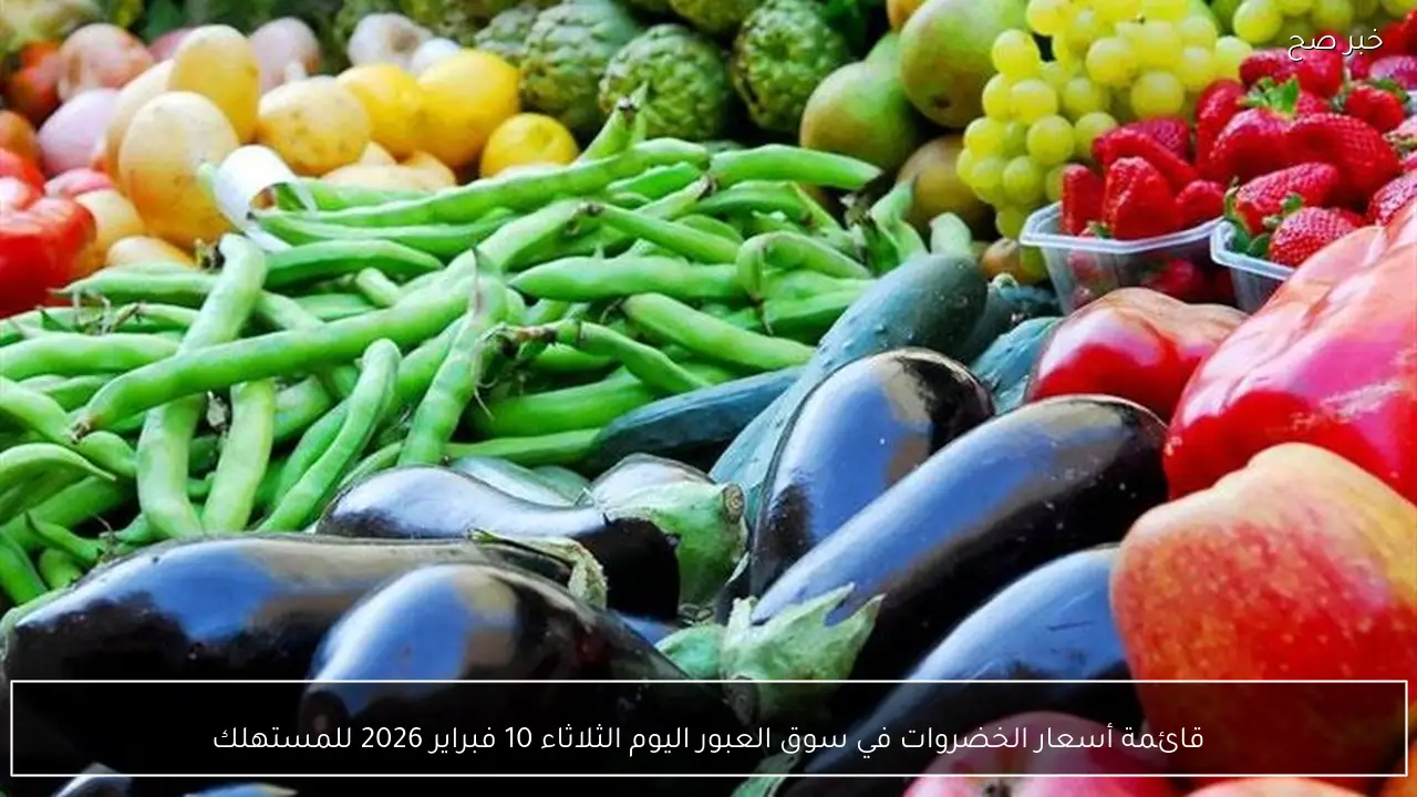 قائمة أسعار الخضروات في سوق العبور اليوم الثلاثاء 10 فبراير 2026 للمستهلك في منتصف التعاملات