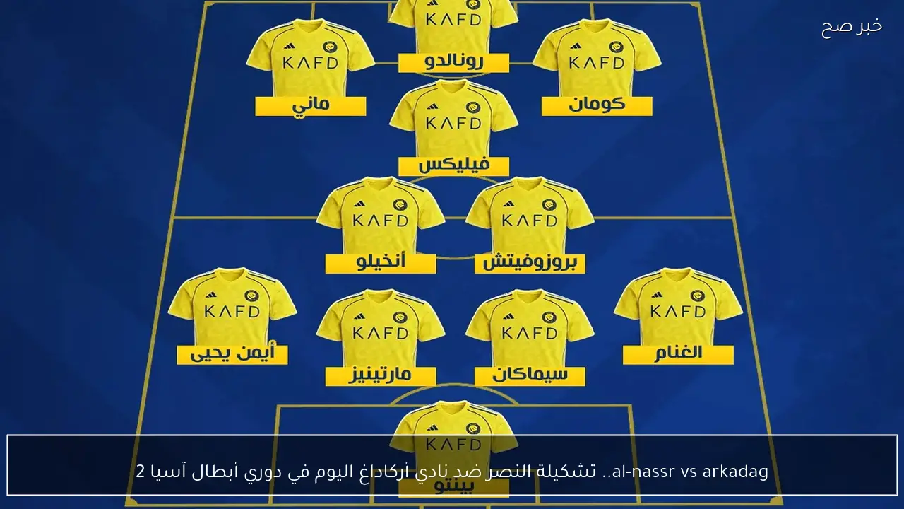 al-nassr vs arkadag.. تشكيلة النصر ضد نادي أركاداغ اليوم في دوري أبطال آسيا 2