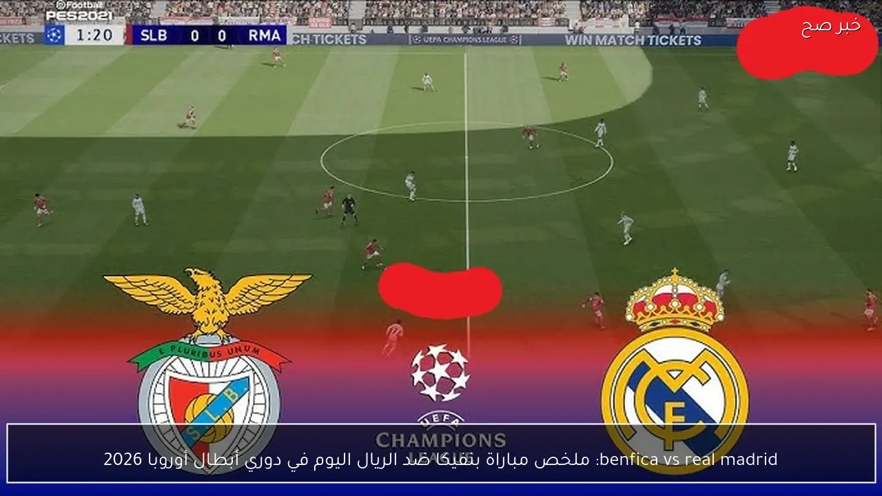 benfica vs real madrid: ملخص مباراة بنفيكا ضد الريال اليوم في دوري أبطال أوروبا 2026