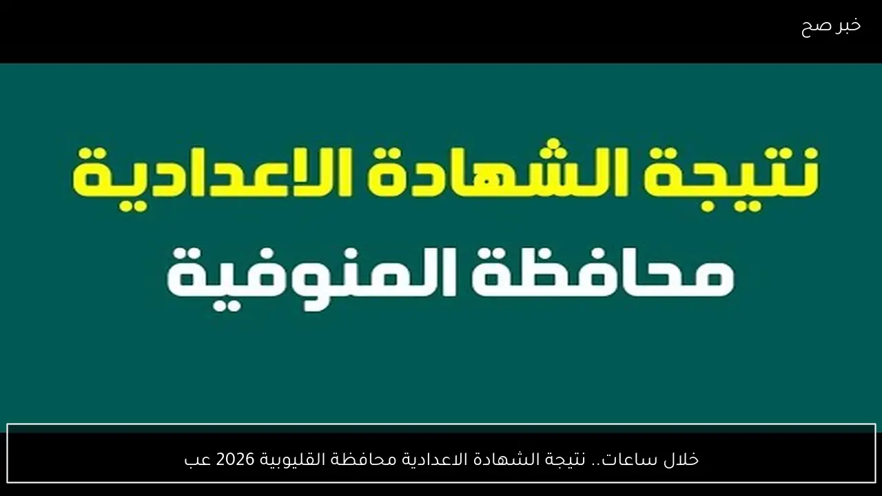 خلال ساعات.. نتيجة الشهادة الاعدادية محافظة القليوبية 2026 عبر موقع مديرية التربية والتعليم
