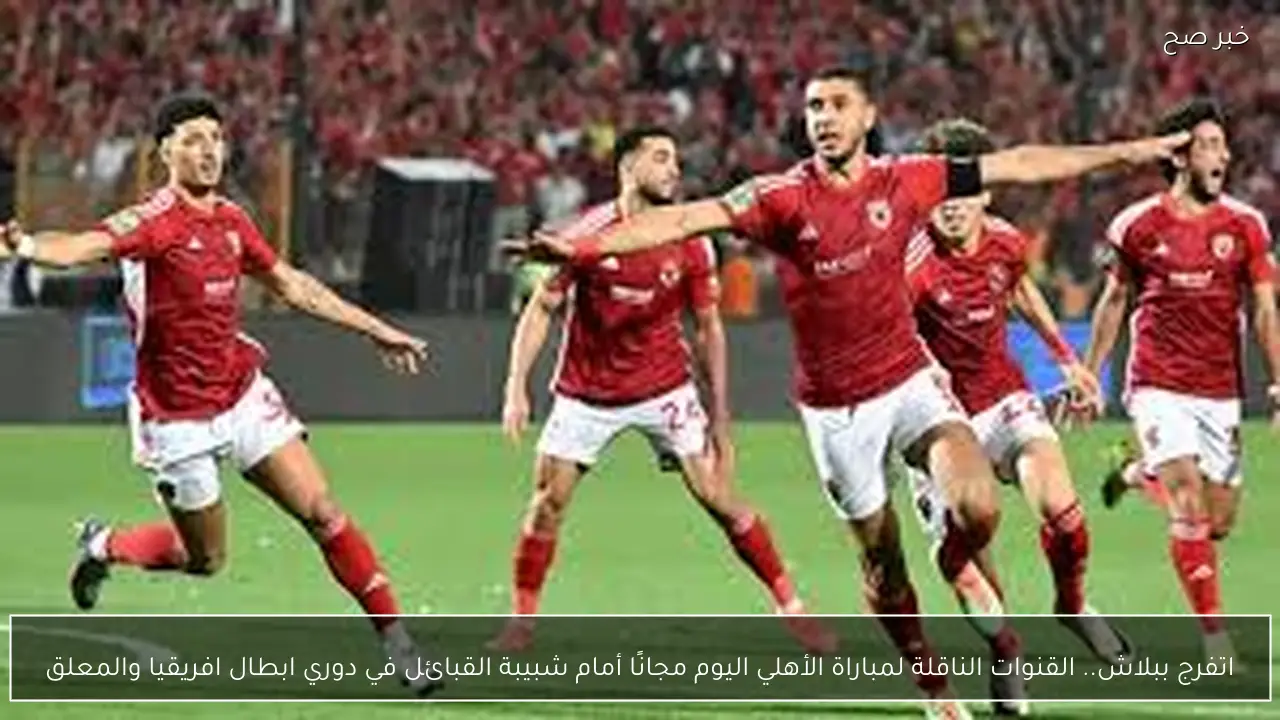 اتفرج ببلاش.. القنوات الناقلة لمباراة الأهلي اليوم مجانًا أمام شبيبة القبائل في دوري ابطال افريقيا والمعلق