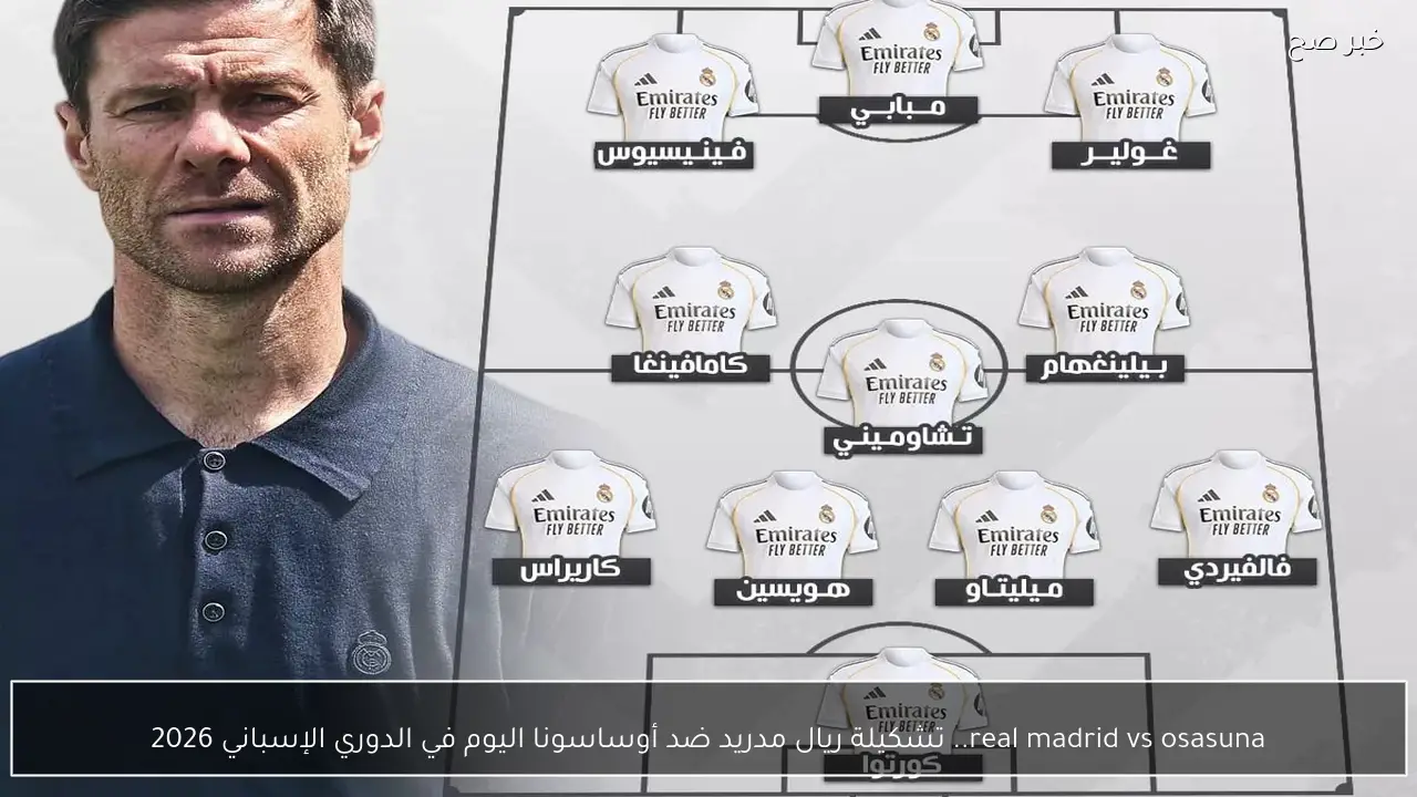 real madrid vs osasuna.. تشكيلة ريال مدريد ضد أوساسونا اليوم في الدوري الإسباني 2026