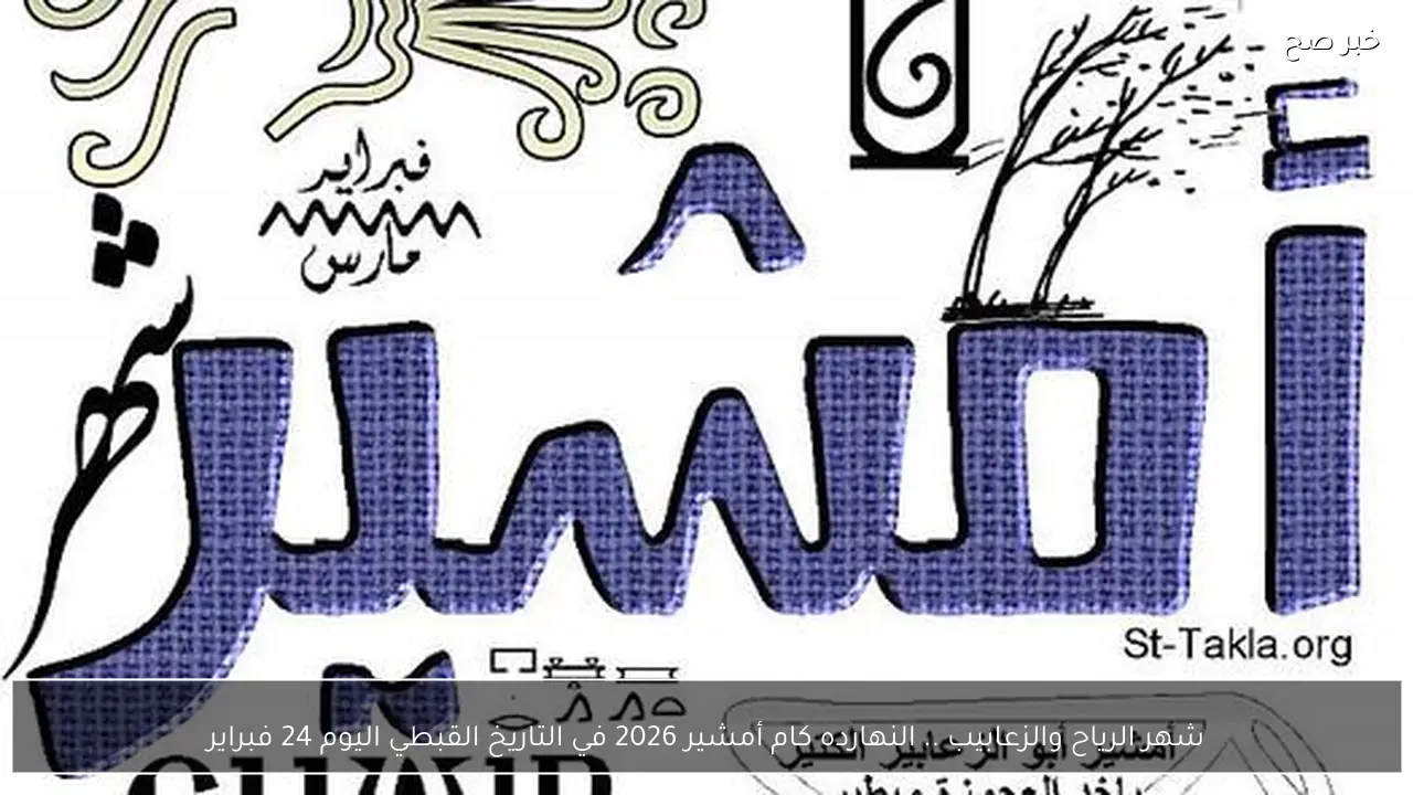 شهر الرياح والزعابيب .. النهارده كام أمشير 2026 في التاريخ القبطي اليوم 24 فبراير