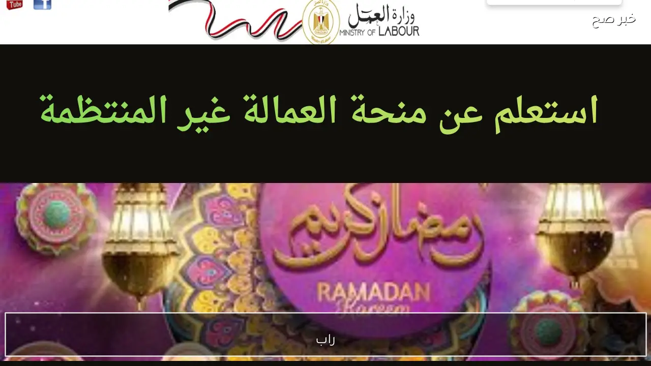 manpower.gov.eg رابط الحصول على منحة العمالة الغير منتظمة رمضان 2026 وزارة العمل