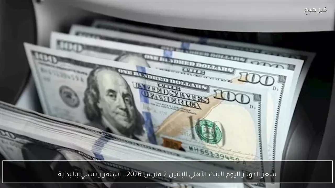 سعر الدولار اليوم البنك الأهلي الإثنين 2 مارس 2026.. استقرار نسبي بالبداية