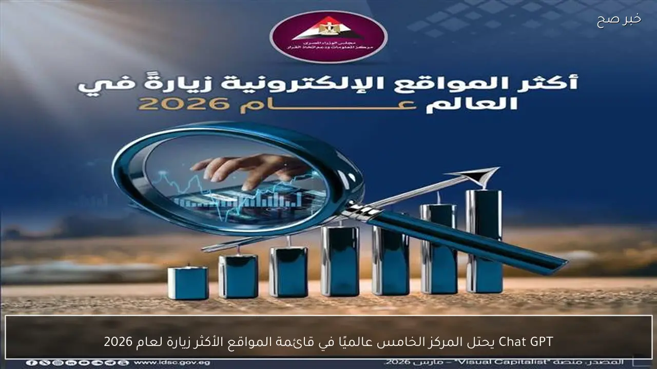 Chat GPT يحتل المركز الخامس عالميًا في قائمة المواقع الأكثر زيارة لعام 2026