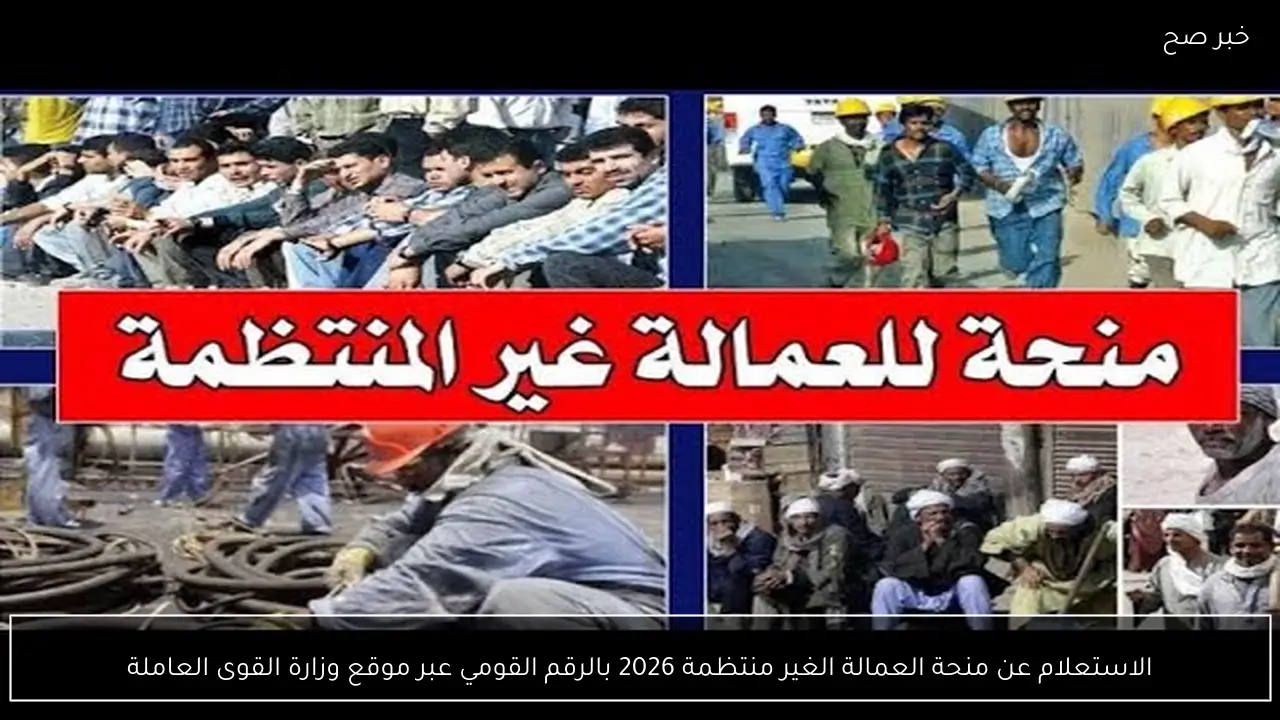 1500 جنية.. الاستعلام عن منحة العمالة الغير منتظمة 2026 بالرقم القومي عبر موقع وزارة القوى العاملة