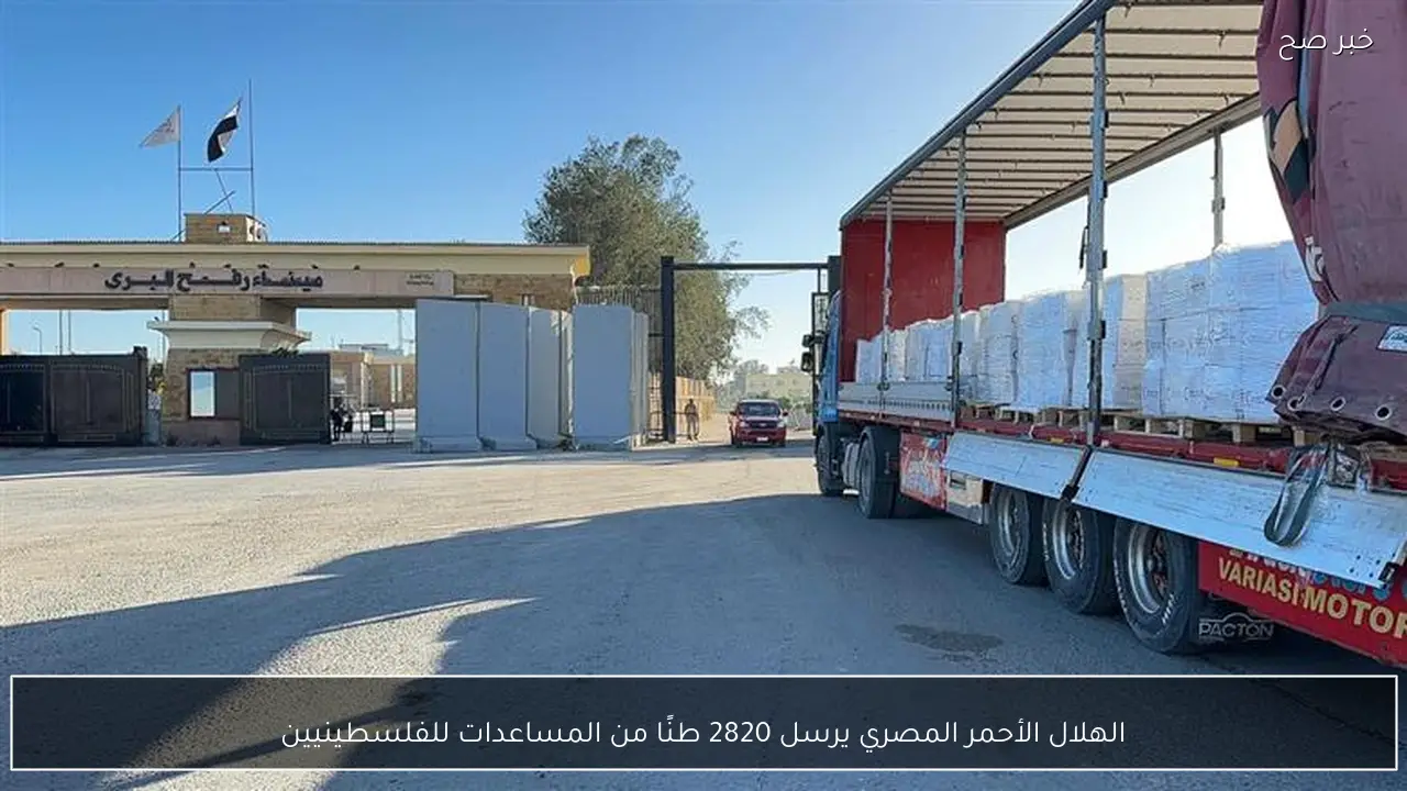 الهلال الأحمر المصري يرسل 2820 طنًا من المساعدات للفلسطينيين