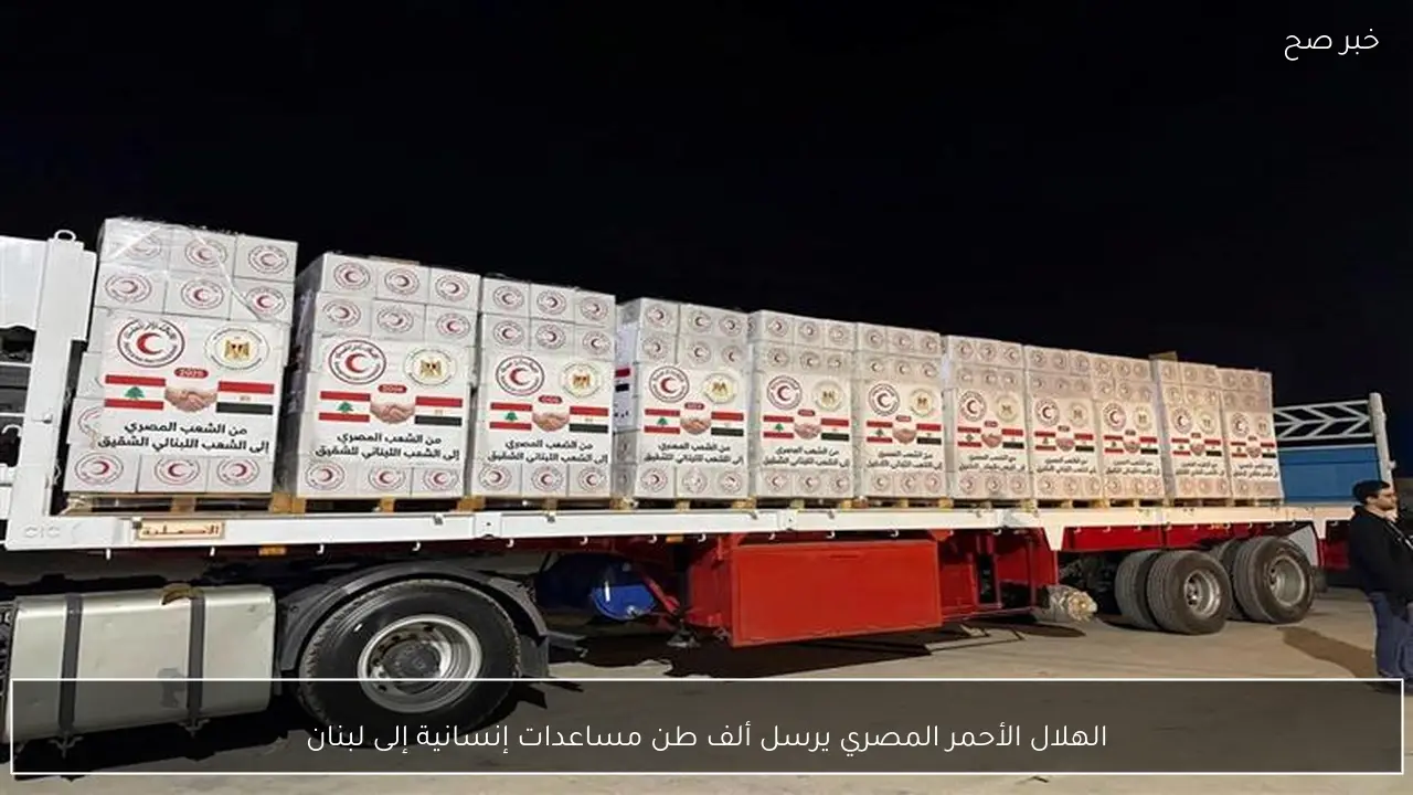 الهلال الأحمر المصري يرسل ألف طن مساعدات إنسانية إلى لبنان