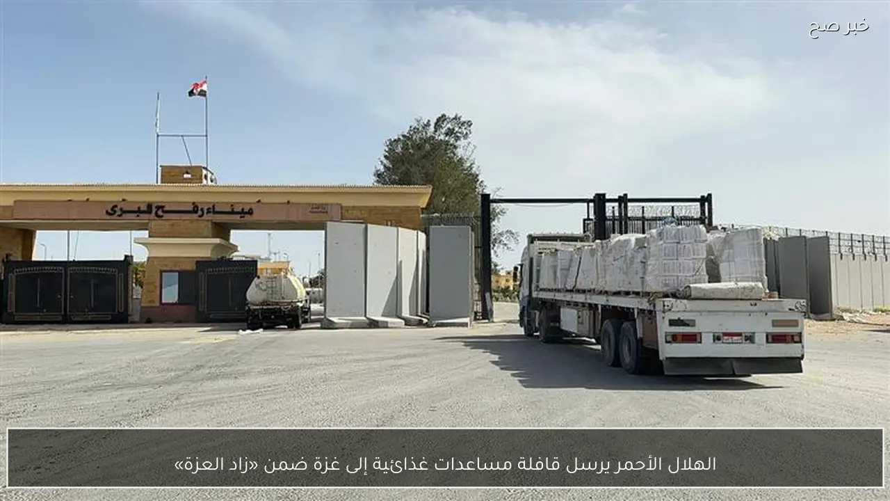 الهلال الأحمر يرسل قافلة مساعدات غذائية إلى غزة ضمن «زاد العزة»