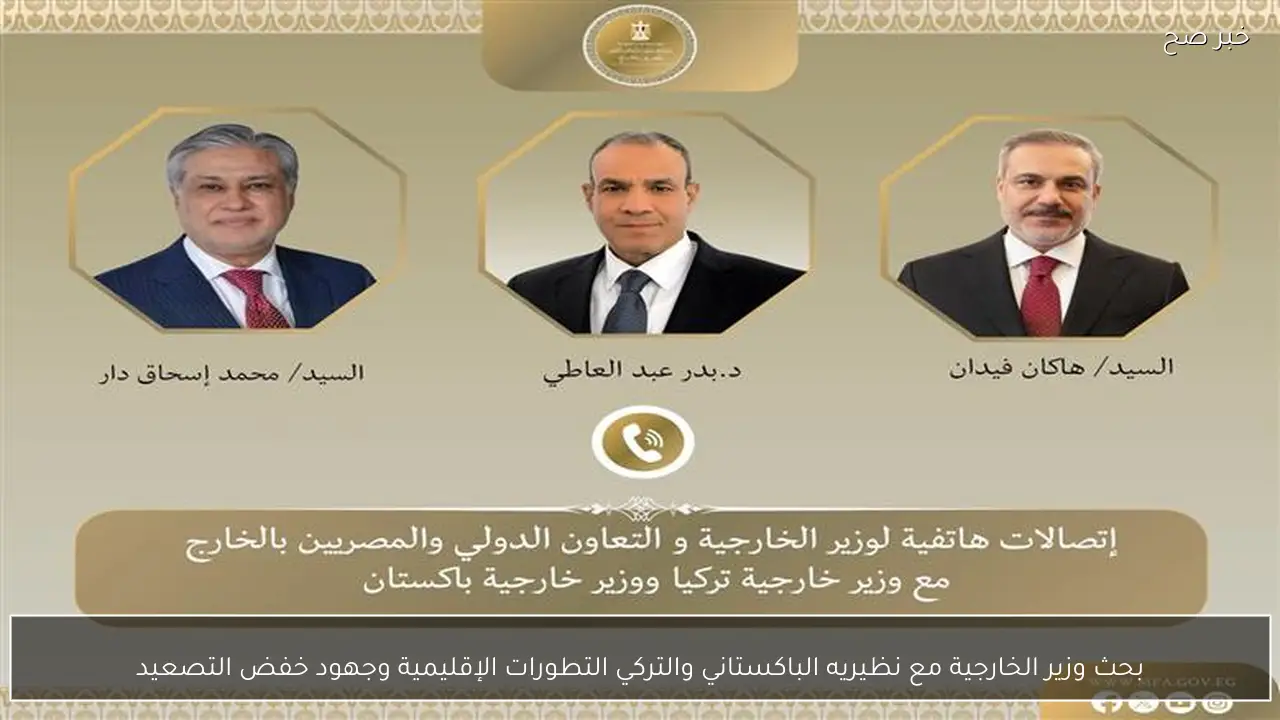 بحث وزير الخارجية مع نظيريه الباكستاني والتركي التطورات الإقليمية وجهود خفض التصعيد