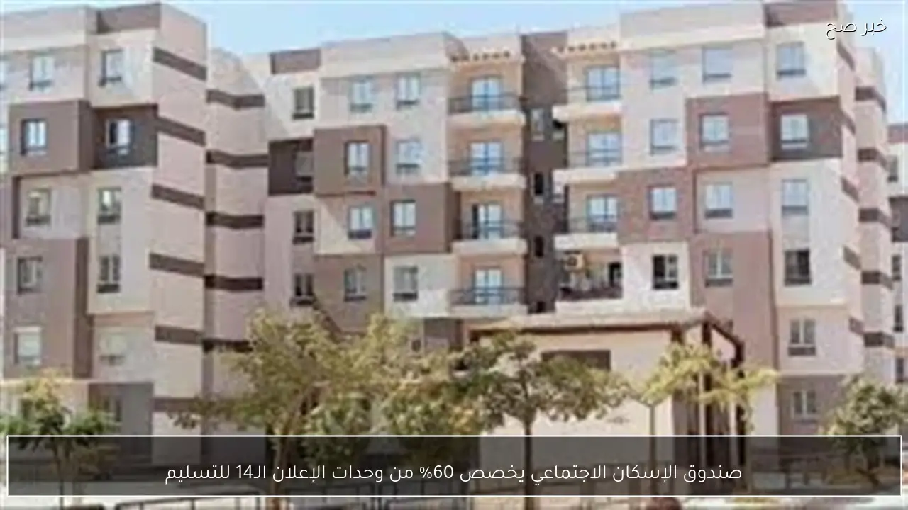 صندوق الإسكان الاجتماعي يخصص 60% من وحدات الإعلان الـ14 للتسليم